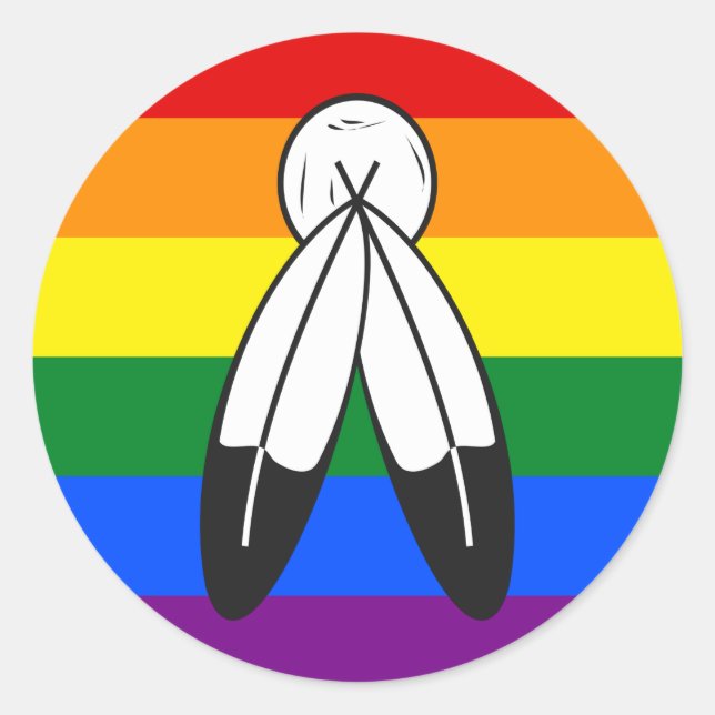 Two-Spirit Pride Flag  Runt Klistermärke (Framsida)