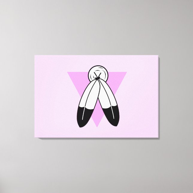 Two-Spirit Rosa Triangel Flagga Canvastryck (Framsida)