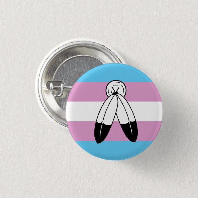 Two-Spirit Trans Pride Flagga Knapp (Framsida & baksida)