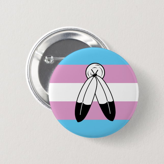 Two-Spirit Trans Pride Flagga Knapp (Framsida & baksida)