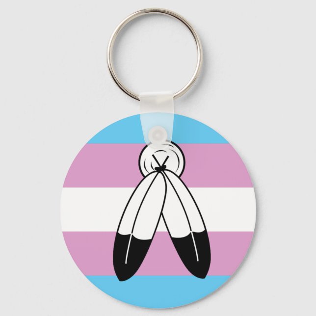Two-Spirit Trans Pride Flagga Nyckelring (Framsida)
