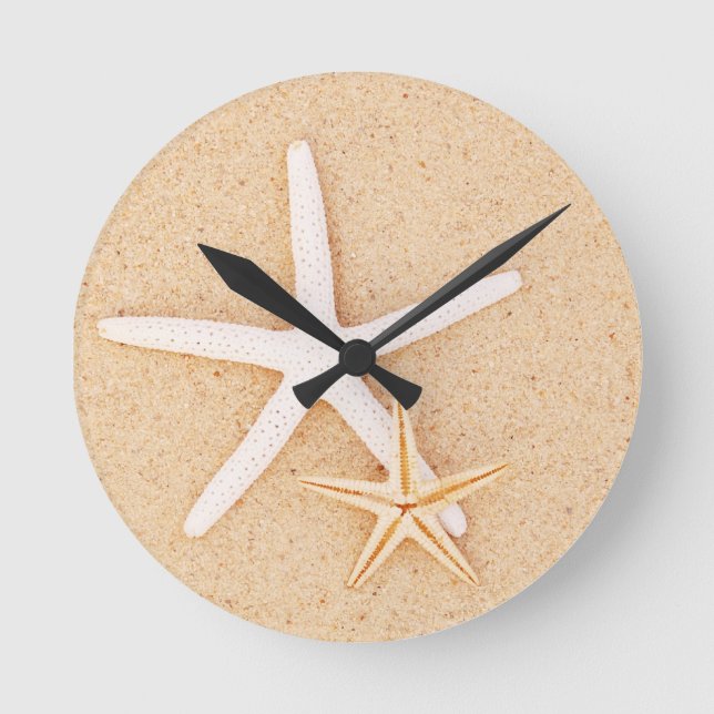 Two Starfish Wall Clock Rund Klocka (Framsida)