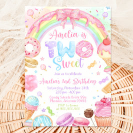 Two Sweet Birthday Invitation, 2nd Birthday Invite Inbjudningar