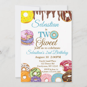 "TWO Sweet" Uppmaning 2:a födelsedagen Inbjudningar