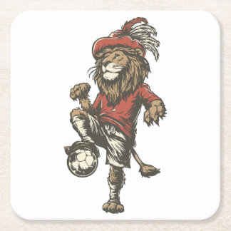 Two‑Tailed Lion Striker Underlägg Papper Kvadrat