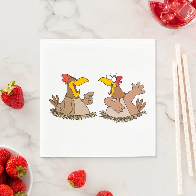 Two Talking Chickens Napkins Pappersservett (Skapare uppladdad)
