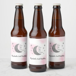 Two The Moon 2-års födelsedags ölflasketikett Ölflaska Etikett