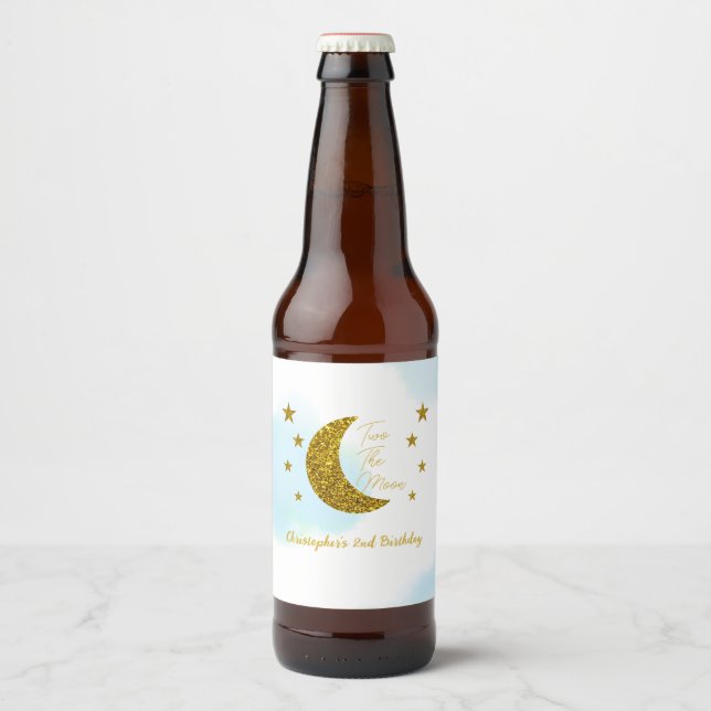 Two The Moon 2nd Birthday Beer Bottle Label Ölflaska Etikett (Framsida)