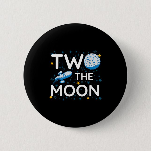 Two The Moon 2nd Planets Lover Birthday Space Rock Knapp (Framsida)