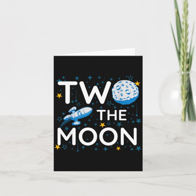 Two The Moon 2nd Planets Lover Birthday Space Rock Kort (Framsida)