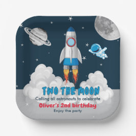 Two The Moon Boy Space Rocket 2nd Birthday 