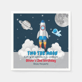 Two The Moon Boy Space Rocket 2nd Birthday  Pappersservett