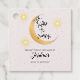 Two The Moon Elegant Gender Neutral 2nd Birthday  Gåvor Etiketter
