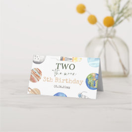 Two The Moon | Modern Rymd 2-års Födelsedagsdekora Placeringskort