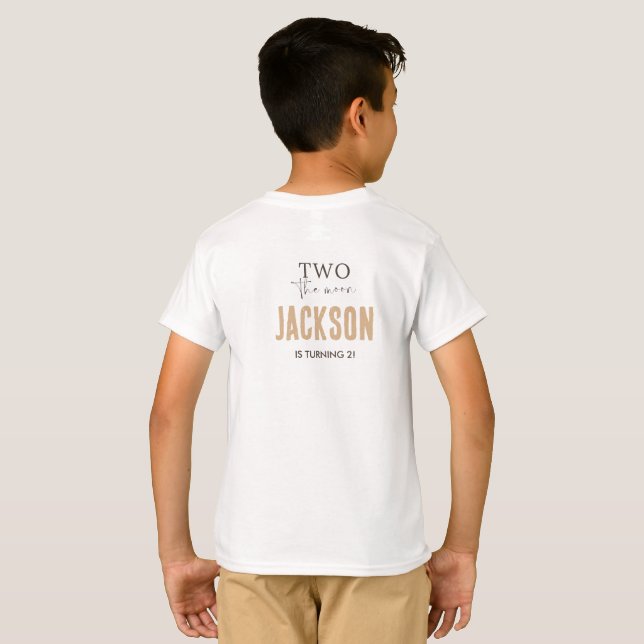 Two The Moon | Modern Space 2-års födelsedagsdekor T Shirt (Hel baksida)