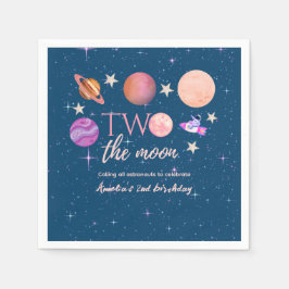 Two The Moon  Outer Space Ship Planets 2nd Bday Pappersservett