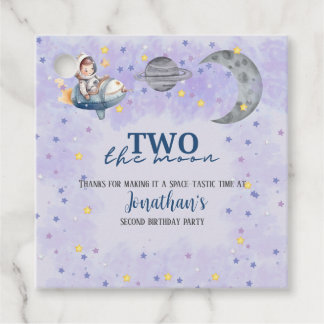 Two The Moon Pojke Rymd Raket 2-årsdag  Gåvor Etiketter