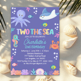 TWO the SEA – Under the Sea 2nd Birthday for Girls Inbjudningar