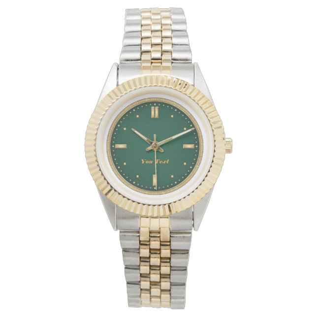 Two-Tone Gold & Silver Luxury Watch Armbandsur (Framsida)