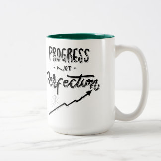 Two-Tone Mug, 15 oz Progress Not Perfection | Mini Två-Tonad Mugg