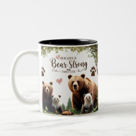 Two-Tone Mug Bear Strong Family Love Woodland Två-Tonad Mugg