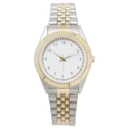  Two-Tone Silver & Gold Dress Watch Armbandsur