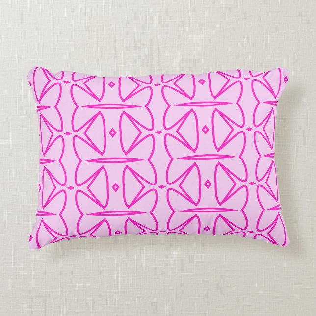 Two Toned Pink Pattern Accent Pillow Prydnadskudde (Framsidan)
