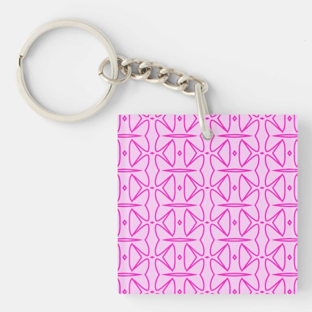 Two Toned Pink Pattern Acrylic Keychain (Framsidan)