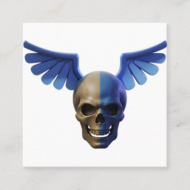 Two-Toned Skull with Blue Stylized Wings (Framsida)
