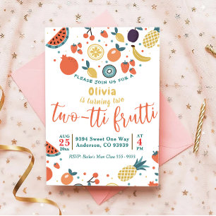 TWO-tti Fruitti   Frukt 2:a födelsedagsinbjudan Inbjudningar