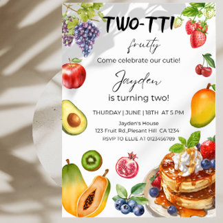 TWO -TTI Fruity Pojkens 2-års födelsedagsfest Inbjudningar