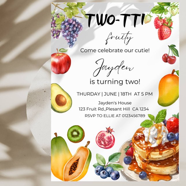 TWO -TTI Fruity Pojkens 2-års födelsedagsfest Inbjudningar (Skapare uppladdad)