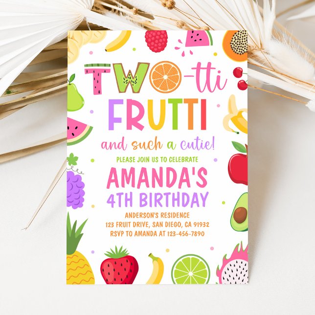 Two-tti Frutti 2-års inbjudan (Skapare uppladdad)