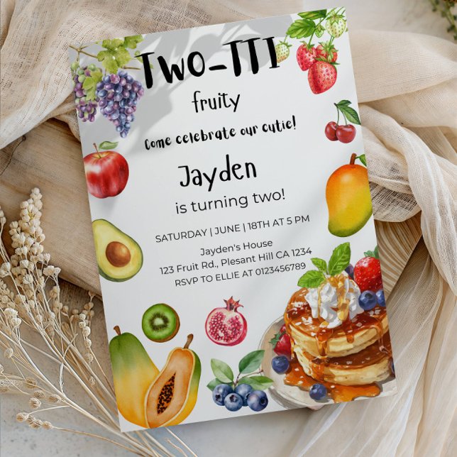 Two -TTI Frutti Boy 2nd Birthday Party Inbjudningar (Skapare uppladdad)