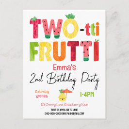 TWO-tti Frutti Cuties 2:a födelsedagen Tropical Fr Vykort