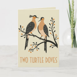 Two Turtle Doves Cut-Out Stencil Retro Style 7 Kort