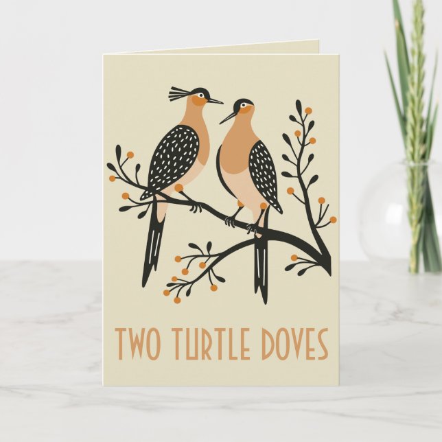 Two Turtle Doves Cut-Out Stencil Retro Style 7 Kort (Framsida)