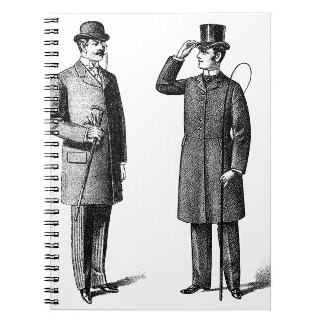 Two victorian gentlemen anteckningsbok med spiral (Framsidan)