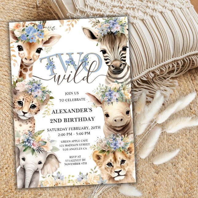 TWO Vild Safari Party | Andra födelsedagen Inbjudningar (Skapare uppladdad)