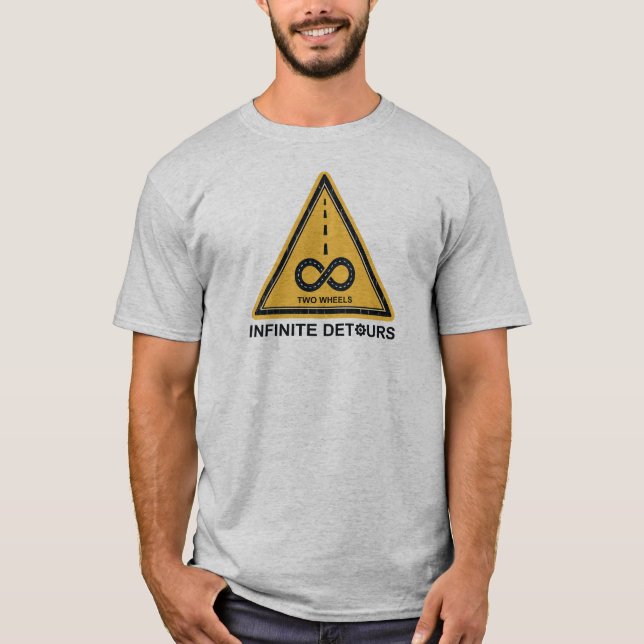 Two Wheels Infinite Detours Cycling T Shirt (Framsida)