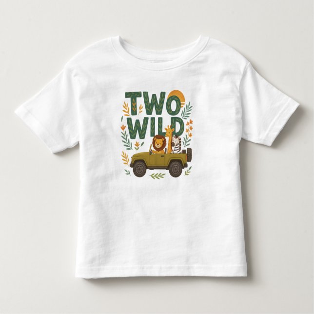 TWO WILD - 2-års födelsedagskjorta för småbarn T Shirt (Framsida)