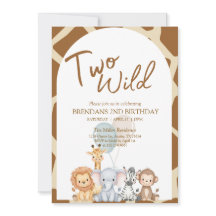 Two Wild Birthday Invitation 