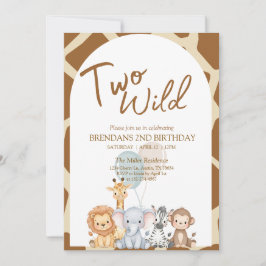 Two Wild Birthday Invitation  Inbjudningar