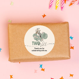 Two Wild Jungle Giraffe Animal Birthday Party Runt Klistermärke