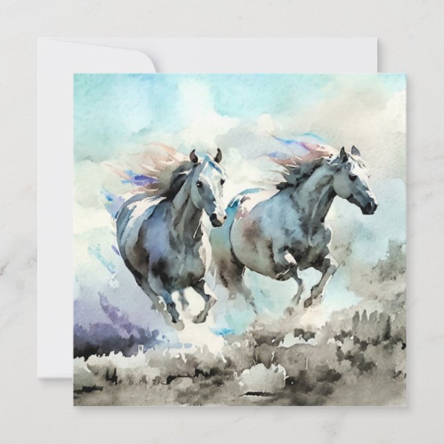 Two Wild Mustangs Race Against the Wind  Tack Kort (Framsida)