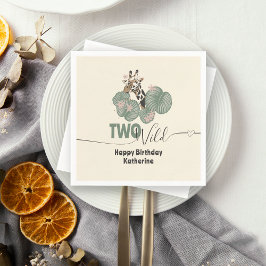 Two Wild Tropical Giraffe Animal Birthday Party  Pappersservett