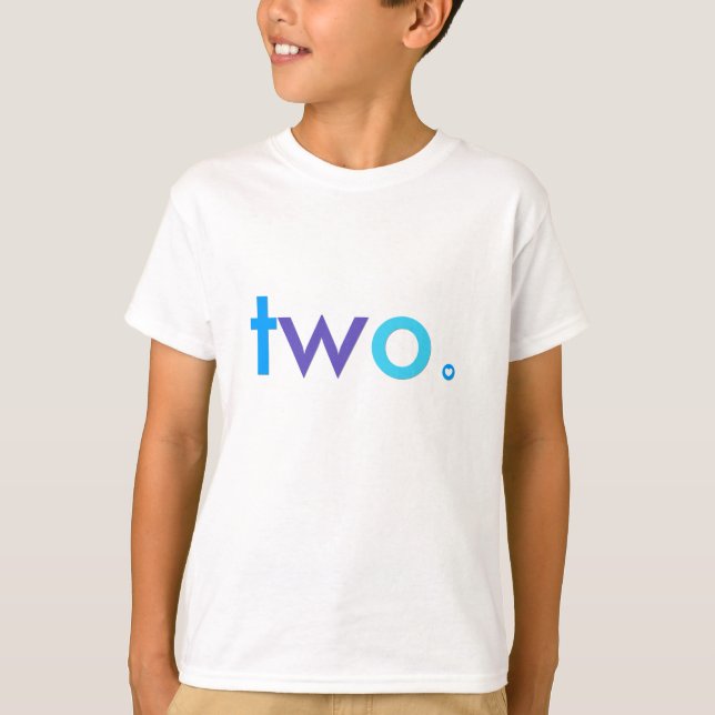 TWO with Heart Typography t-shirt (Framsida)