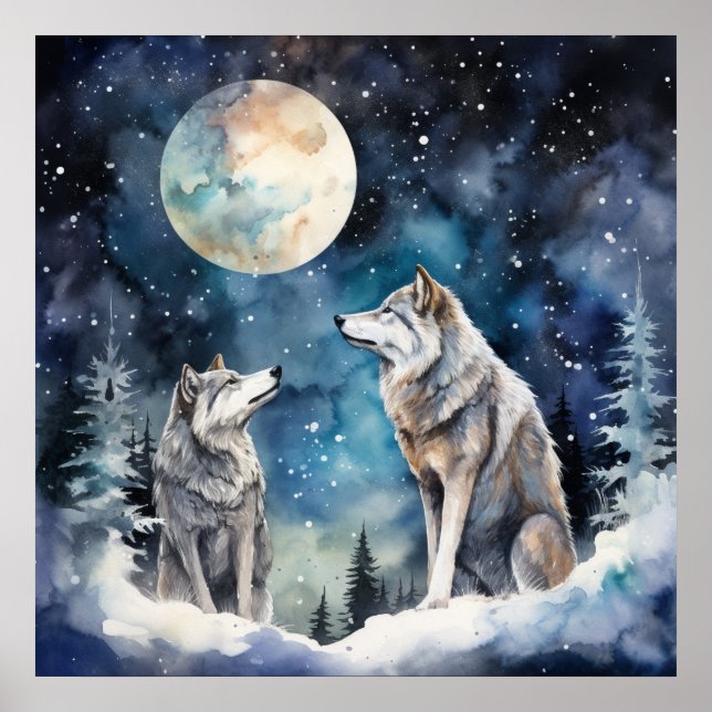 Two Wolves in Winter Poster (Framsidan)