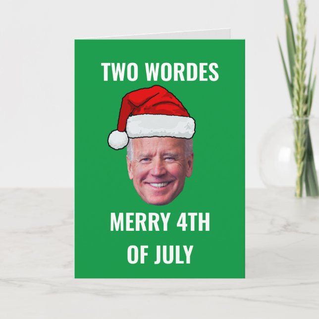 Two Words Glad 4:e Juli Joe Biden Jul Helgkort (Framsida)