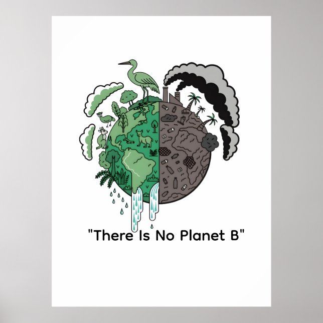 Two Worlds Eco Earth | Hållbarhetsmedvetenhet Poster (Framsidan)